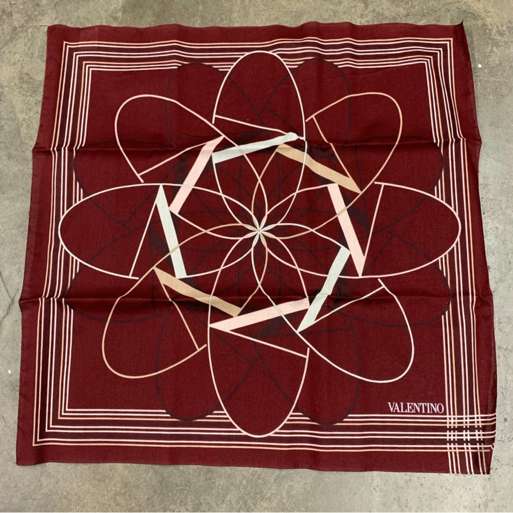 Beautiful Red Spiral Square Handkerchief